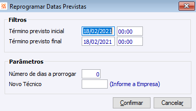Reprogramar Datas Previstas