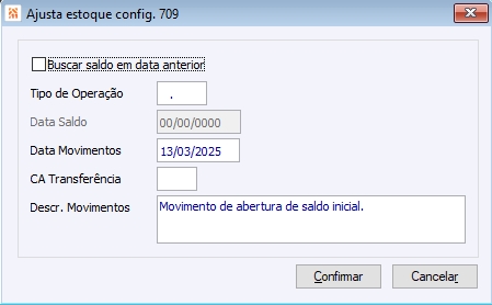 Ajusta estoque conf. 'ES - GE - 709 - Calcular custo médio unificado para todos os C.Armazenagens'