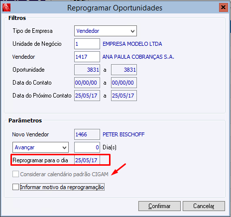 Reprogramação de Oportunidade 9