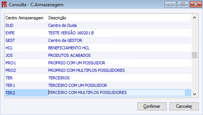 Consulta C. Armazenagem