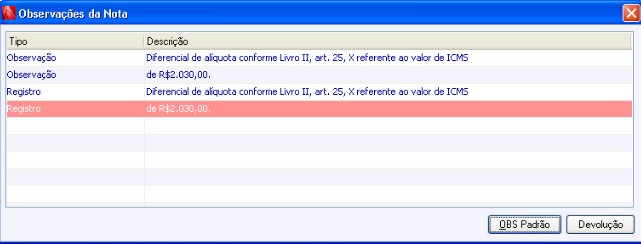 Notas Fiscais débito e crédito de ICMS de diferencial de alíquota RS