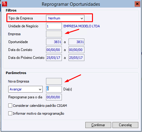 Reprogramação de Oportunidade 3