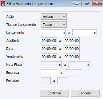 Auditoria de Lançamentos