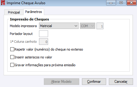 Imprime Cheque Avulso