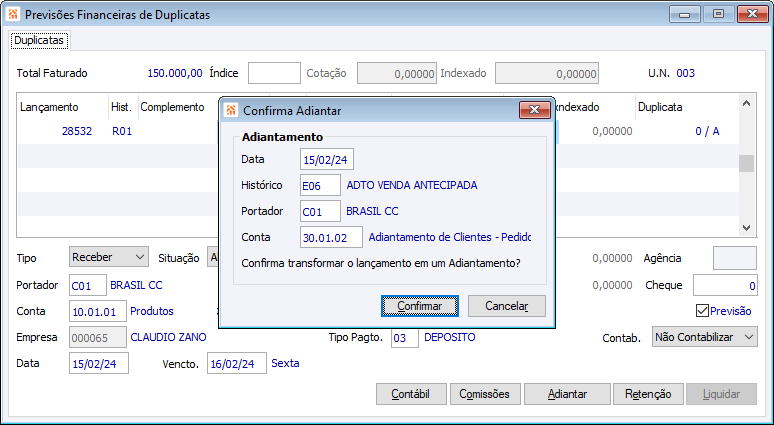 Faturamento de pedidos pagos antecipadamente através de adiantamento (Pedido adiantado) 0008.png
