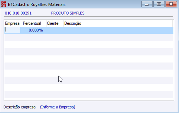 Cadastros de Royalties