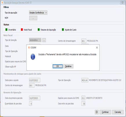 Apuração Estoque Decreto ICMS ST