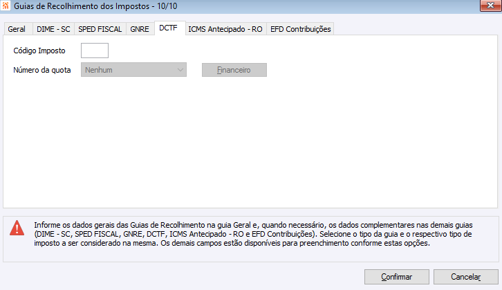 Guias de Recolhimento dos Impostos - 10 10