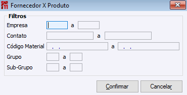 Fornecedor x Produto