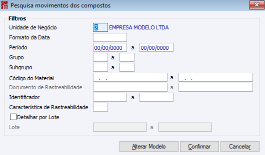 Pesquisa movimentos dos compostos