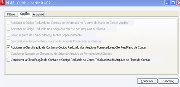 Instrução Normativa 86