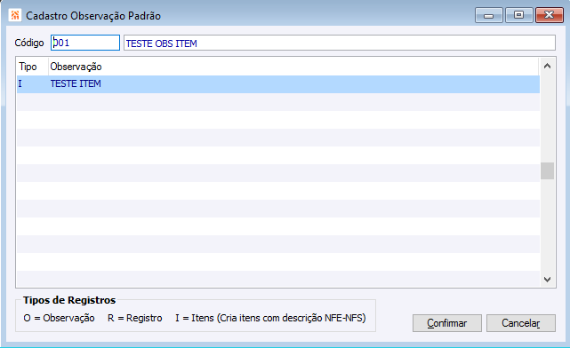 Faturamento Parâmetros 22