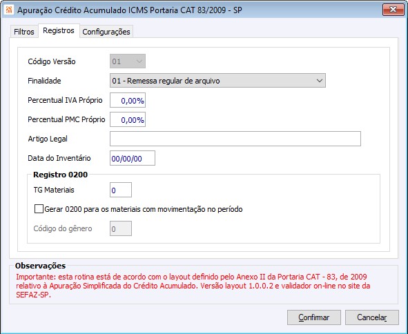 Portaria CAT 83/2009 - SP