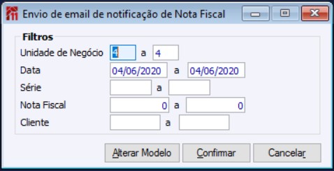 Envio email de notificação de NF