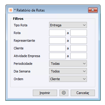 * Relatório de Rotas