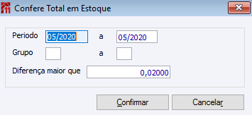 Confere Total em Estoque