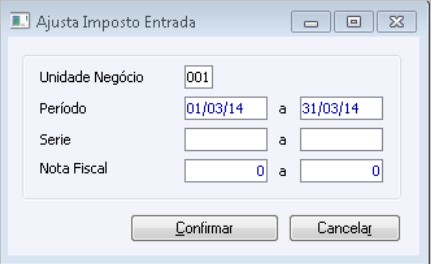 Ajustar Tipo de Operação no imposto entrada