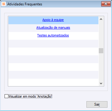 Atividades Frequentes