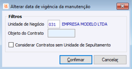 Ajustar Data Validade Manutenção