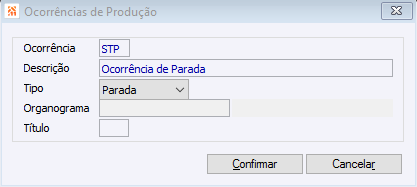 Ocorrência de Produção