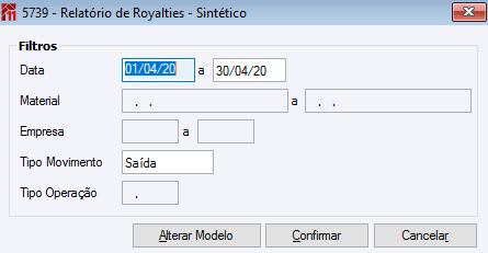 Relatório de Royalties - Sintético