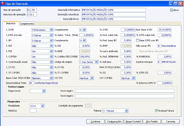Notas Fiscais de Importação