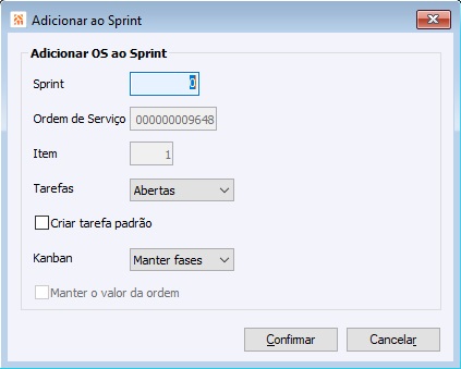 Product Backlog Adicionar ao Sprint