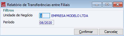 Relatório de Transferência entre Filiais