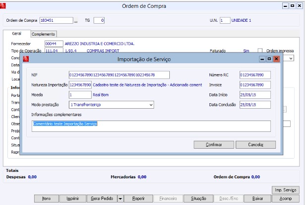 Notas Fiscais de Importação
