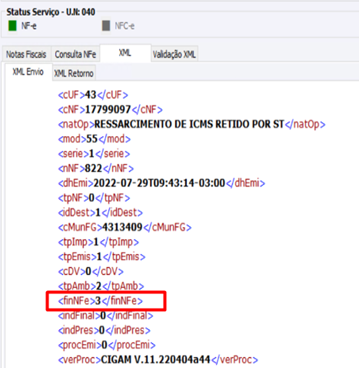 XML da Nota de Entrada