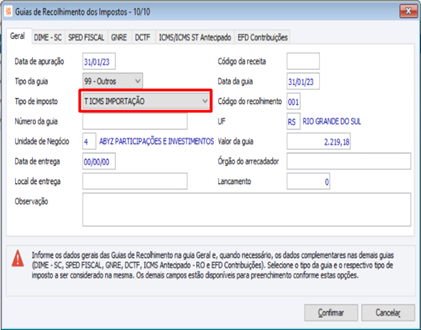 Guia de Recolhimento