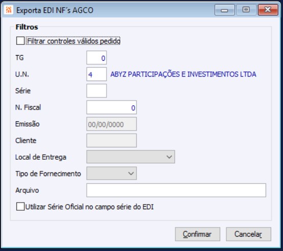 Exporta EDI NFS AGCO