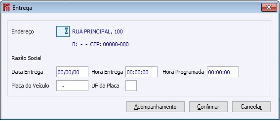 Pedido ASP Botão Entrega