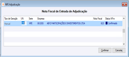 NFE Adjudicação