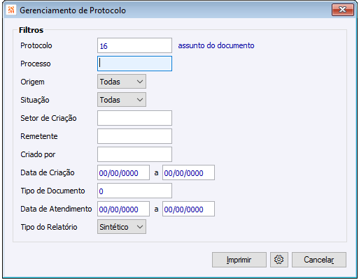 Relatório Gerenciamento de Protocolo