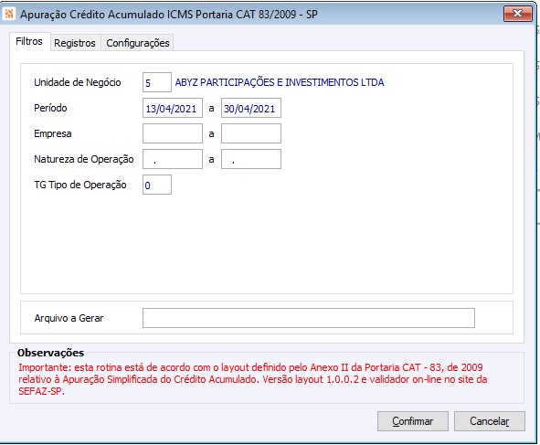 Portaria CAT 83/2009 - SP
