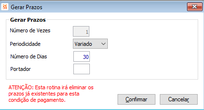 Faturamento Parâmetros 12