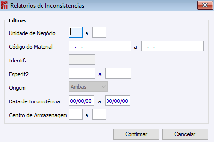 Relatórios de Inconsistência