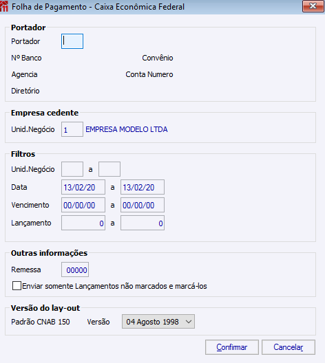 Folha de Pagamento Caixa Econômica Federal