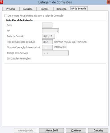 Listagem de Comissões