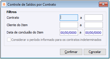 Controle de Saldos por Contrato