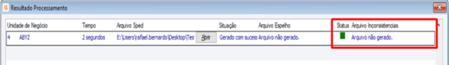 Resultado Processamento