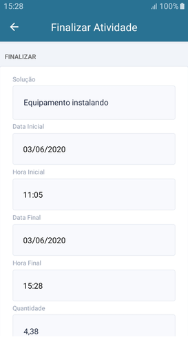 Finalizar Atividade