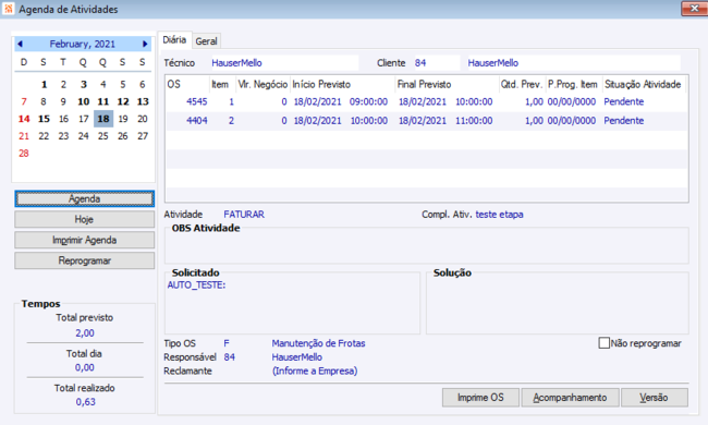 Agenda de Atividades