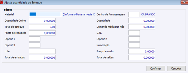 Ajustar a quantidade do estoque