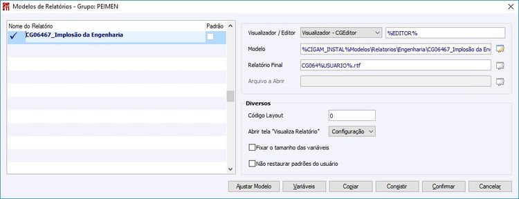 Botão alterar modelo