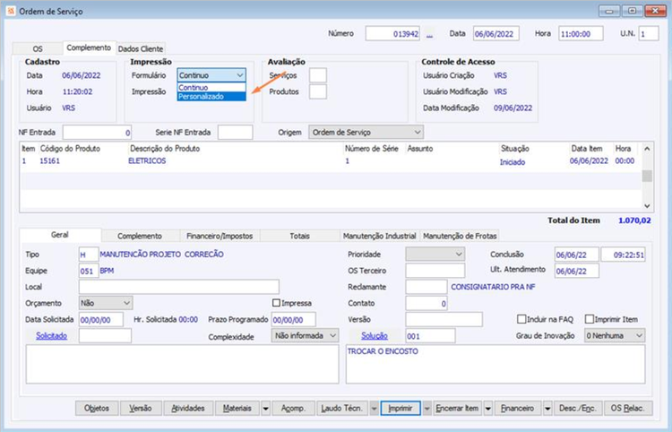Como Fazer – Impressão de todos os materiais da OS