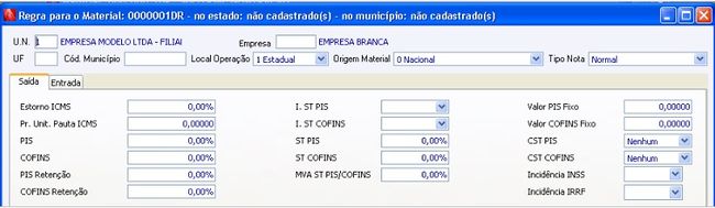 CM Estorno de ICMS - PE1
