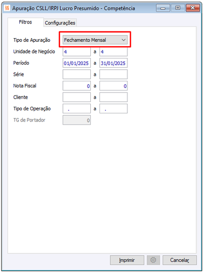 CSLL/IRPJ Lucro Presumido