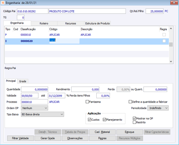 Nova Engenharia Inserção de Insumo